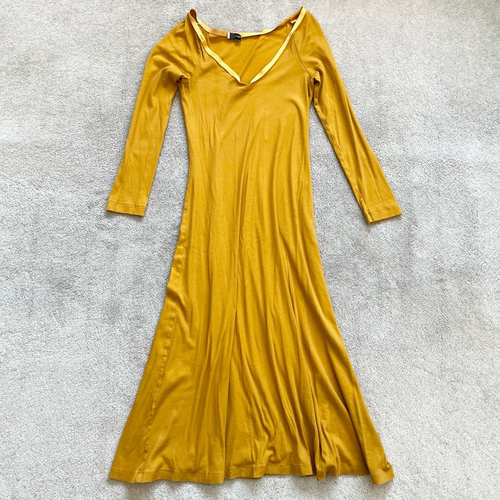 ROSETTA GETTY YELLOW MIDI/MAXI DRESS SIZE SMALL MINIMALIST CONTEMPORARY TRENDY - Picture 9 of 9